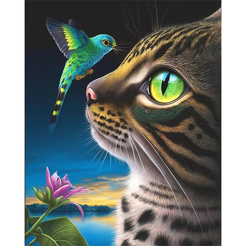 DIY алмазная живопись животное набор для вышивки крестом мозаика искусство алмазная живопись полный круг/квадратный алмаз украшение дома
