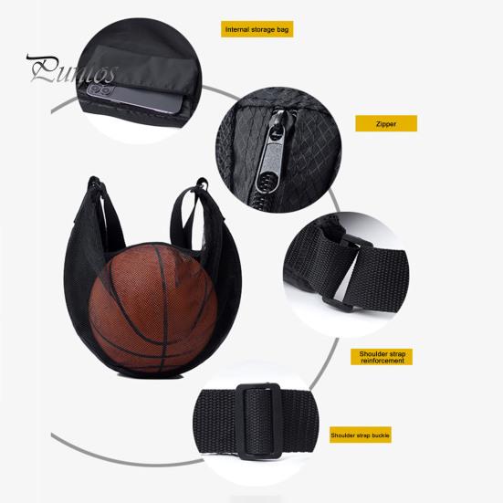 Спортивная сумка-сетка для мячей, сумка для баскетбола через плечо, регулируемые сумки для командных мячей для баскетбола, футбола, волейбола, плавательного снаряжения