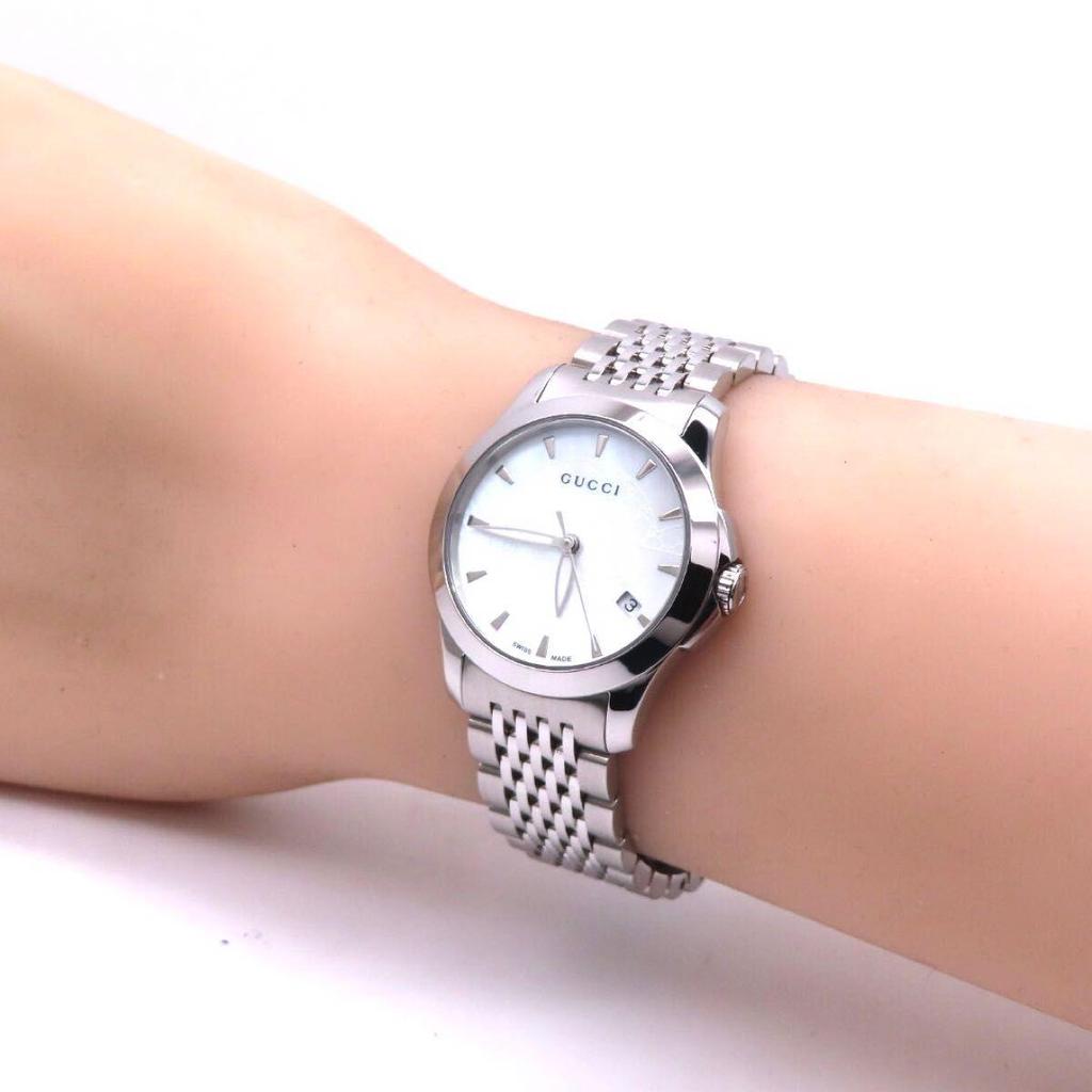Б/У Отличное состояние YA126533 Часы Gucci G Timeless Белый перламутр Женские