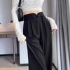 New Women's High-End Chinese-Style Black Loose Suit Pants - Spring/Autumn Straight-Leg Casual Wear
