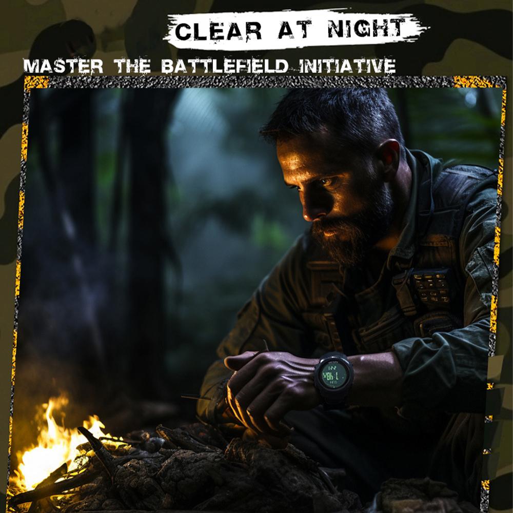 Мужские цифровые спортивные часы для активного отдыха с компасом, альтиметром, барометром, 50 м, водонепроницаемые часы