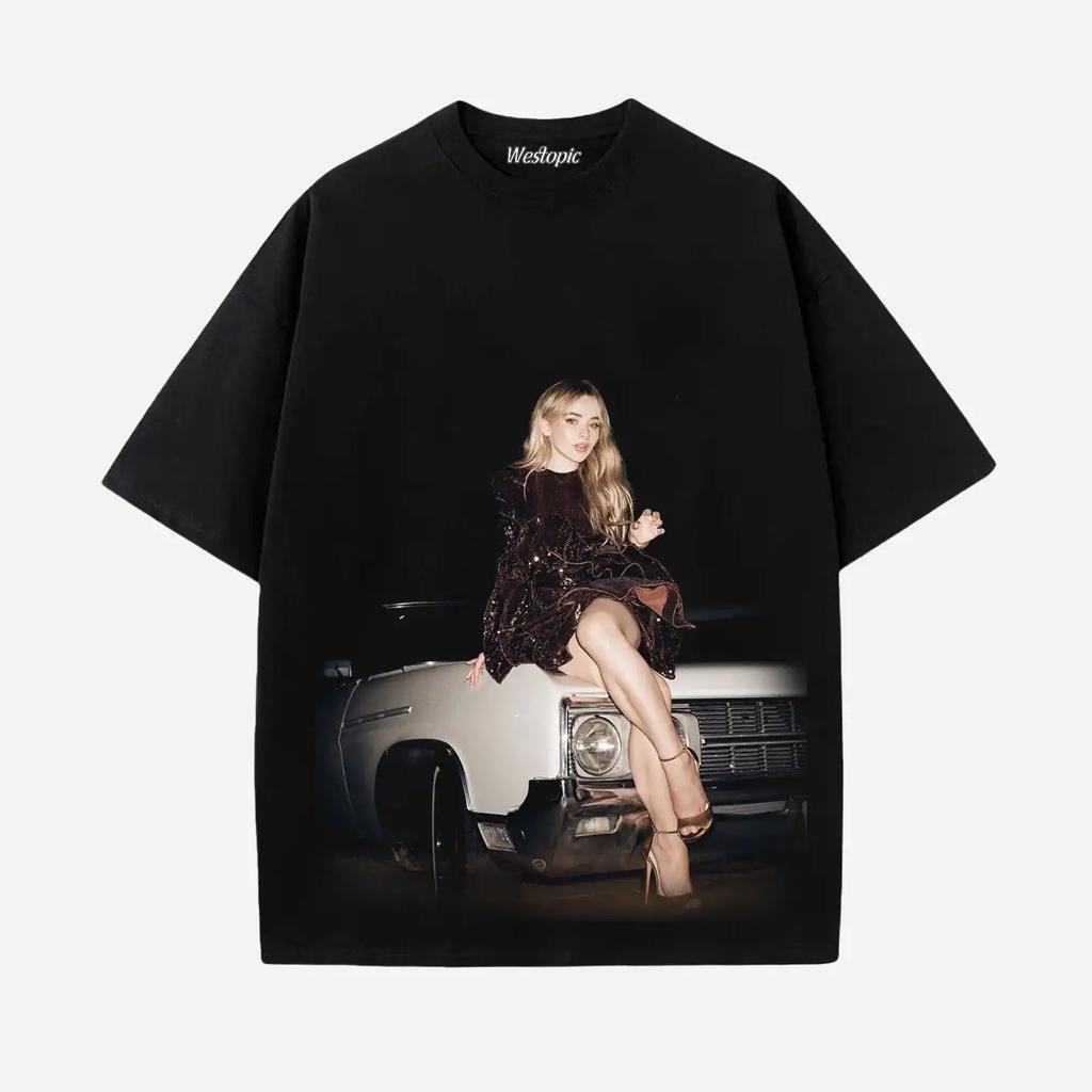 Sabrina Kaperson Printed TShirt Casual Loose Cotton Top Street Style HipHop Streetwear