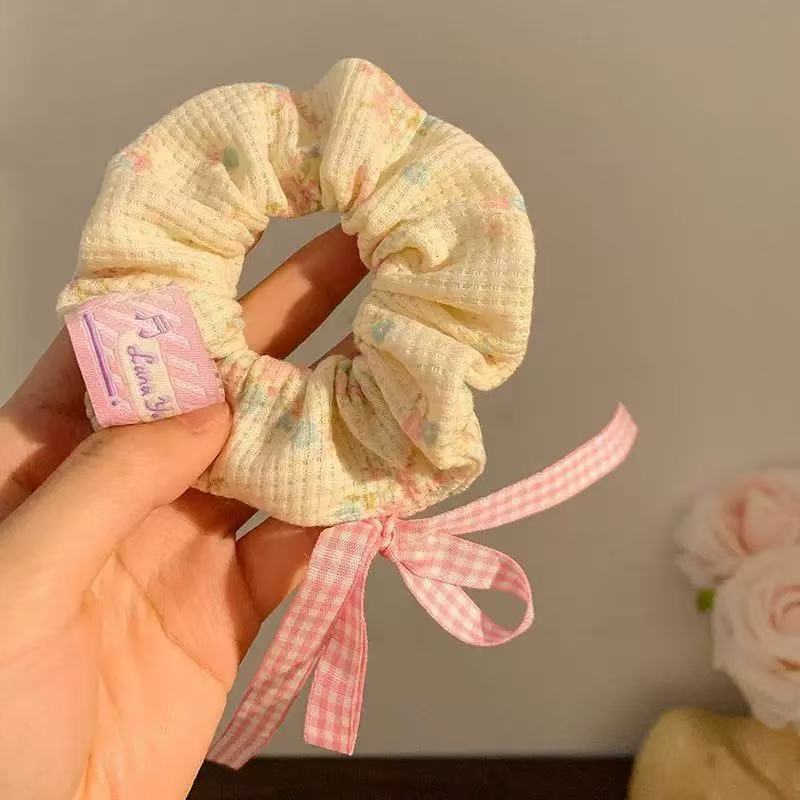 Lace Edge Hair Band, Premium Sense, Large Large Intestine Ring, Hair Tie, Headband, Women'S Summer Hair Rope, Hair Accessories, Bow.