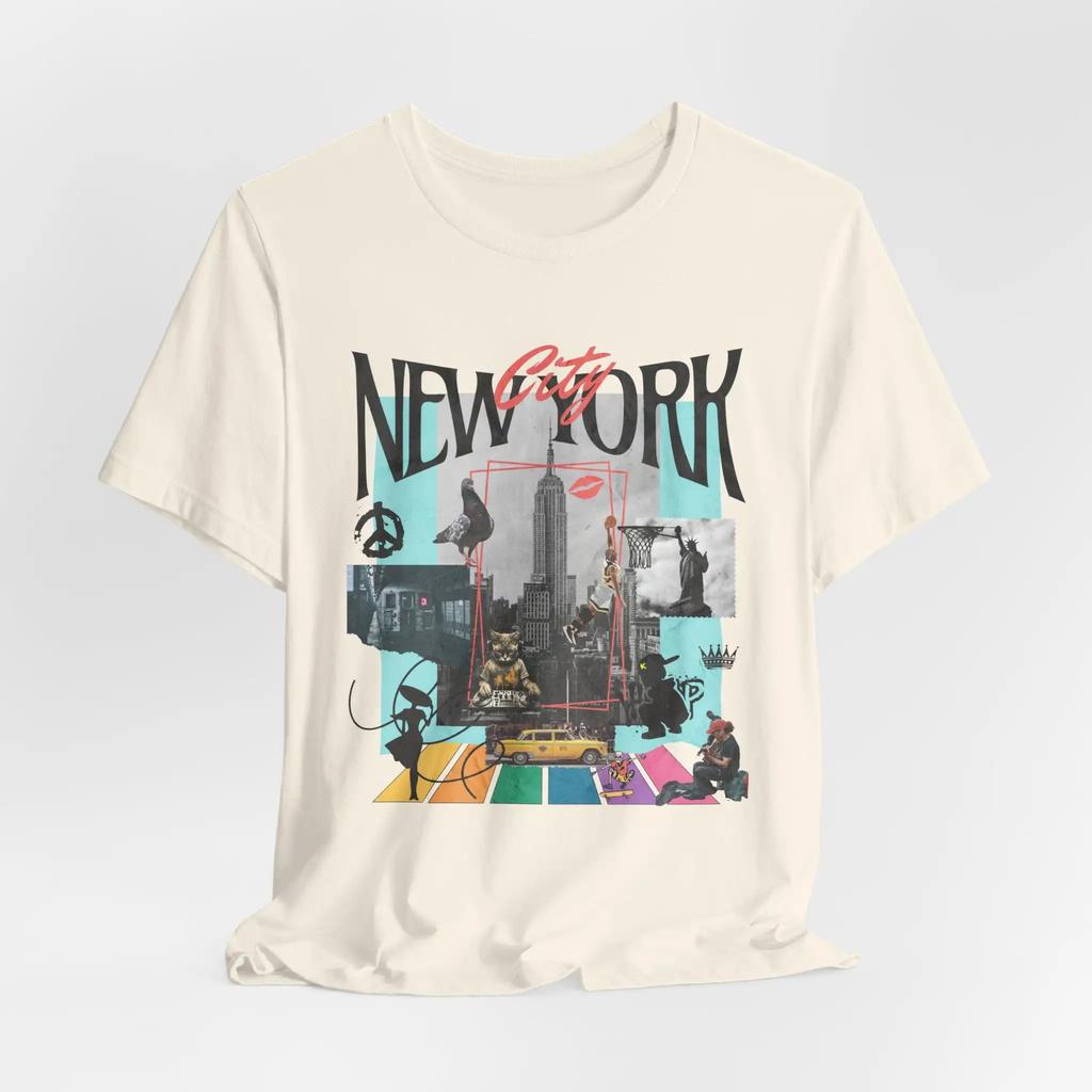 New York Mixed Media T Shirt Nyc Retro Vintage Art Travel Nyk City