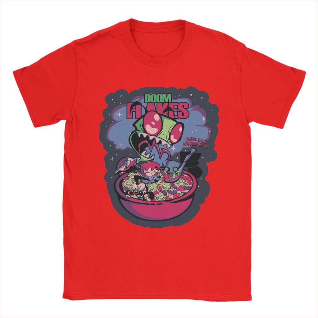 Мужская футболка с принтом Invader Zim Хлопковые топы Уникальная футболка с коротким рукавом и круглым вырезом Оригинальные футболки