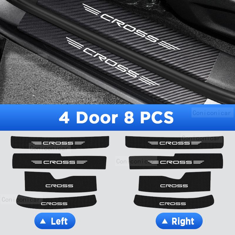 For Toyota Corolla CROSS Car Door Sill Sticker Protector Decorate  -2024 Waterproof Threshold Strip Dust Pad Accessories