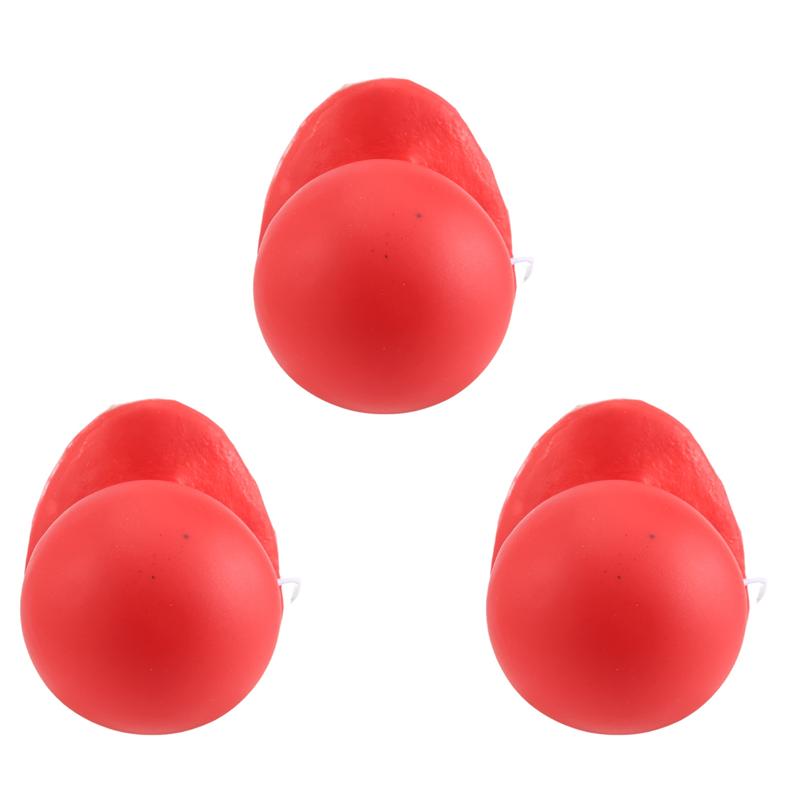 Good-3Pcs Red Clown Nose Honking Squeaking Clown Nose With Elastic Rope For Adults Halloween Cosplay Costume Accessories