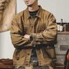 Men's Retro Herringbone Workwear Jacket - American Style, Heavyweight, Spring/Autumn