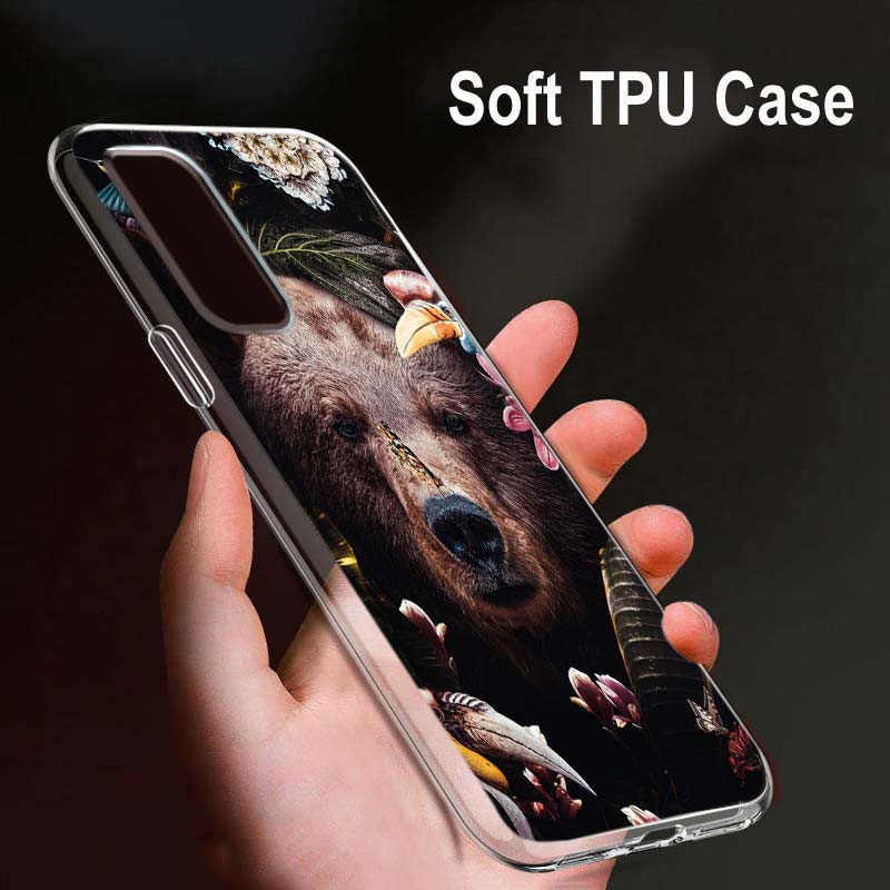Цветок Животное Тигр Для OPPO Reno7 SE 6 5 ZF 4G 5G Find X2 X3 Neo Lite Pro Plus Прозрачный Мягкий Чехол Для Телефона Coque