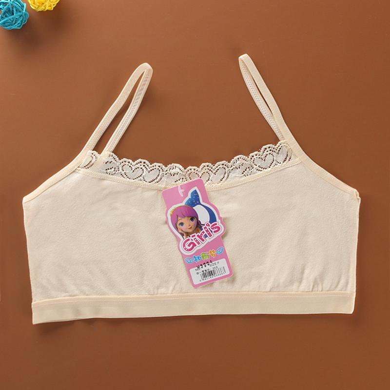 Кружевной бюстгальтер для девочек-подростков, мягкое хлопковое нижнее белье для подростков, тренировочный бюстгальтер для детей 8-14 лет