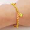 Japanese and Korean Fashion Simple Imitation Gold Bracelet Gold Heart Bracelet