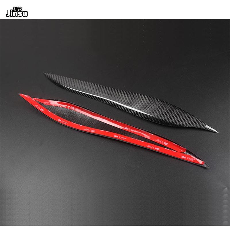 Carbon Fiber headlight Cover Eyelids Eyebrows For Toyota Crown 12th 2004 - 2008 CROWN Royal Saloon front decorative sticker 2pcs