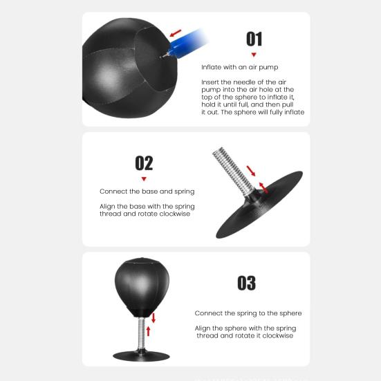 Desktop Punching Bag Relief Boxing Speed with Suction Cup Stress Ball Kids Adults Reaction