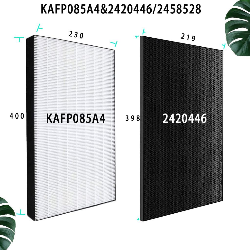 HEPA-фильтр для сбора пыли KAFP085A4 Дезодорирующий фильтр 2420446 2458528 Сменный фильтр для очистителя воздуха Всего 2 Совместимые детали J&Q (1 кусок) + / (1