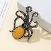 Natural Stone Shell Brooch Octopus-Shaped Brooch For Elegant Formal Coat Jewelry Accessory 52x37mm