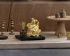 Seven Lucky Gods of Good Fortune: Benzaiten (Gold Plated/24K) Sculptor: Makita Shuuun Original Model - Buddhist Statue, Ornament, Takaoka Bronze Ware