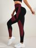 Seamless High-Waist Colorblock Yoga Pants: Women's Breathable, Butt-Lifting, Black Striped Sportswear