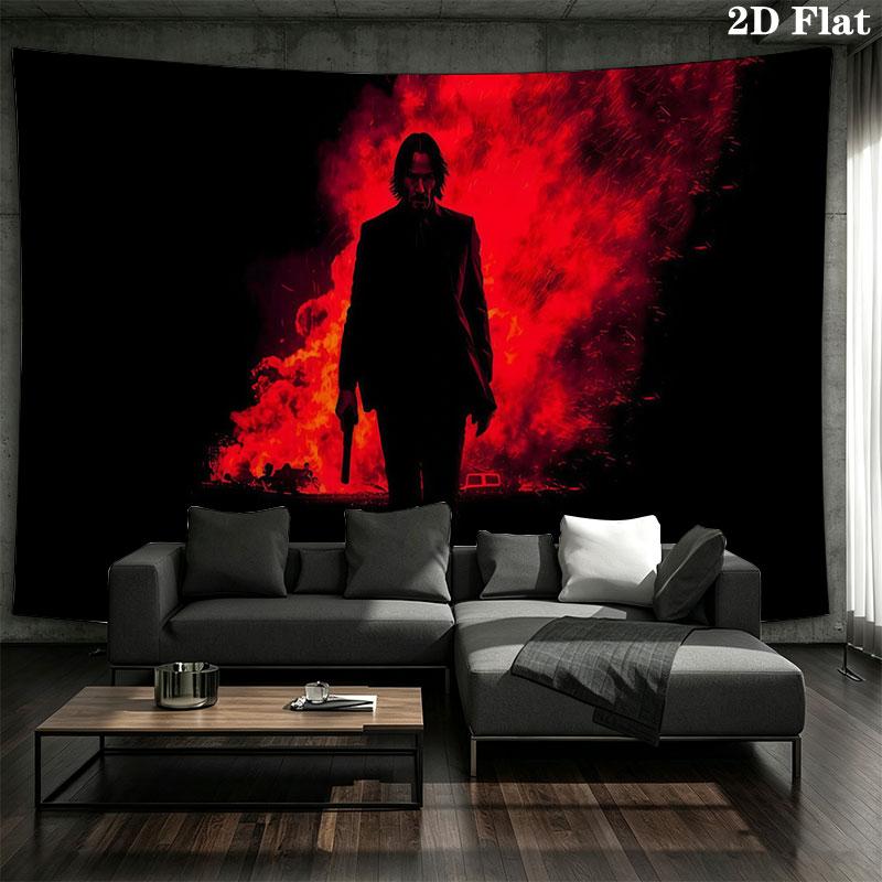 John Wick Art Wall tapestry, aesthetic printed fabric blanket, suitable for bedroom, living room, and home decor.