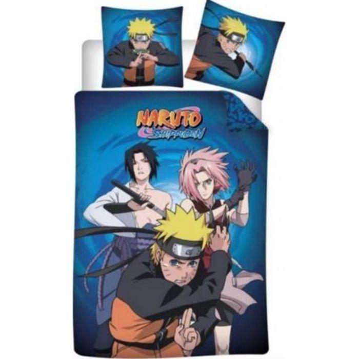 Housse de couette Naruto 140 x 200 cm + Taie d'oreiller - lit 1 place