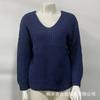 Women S Solid V Neck Long Sleeve Knit Sweater