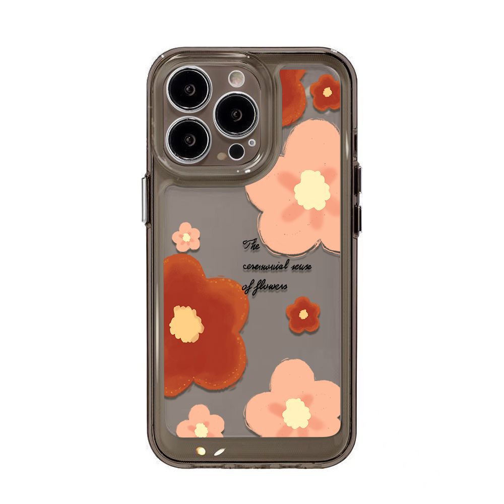 Креасный красный цветок для чехла мобильного телефона iPhone17ProMax 15/14 Apple 16 всесторонний ins стиль 13