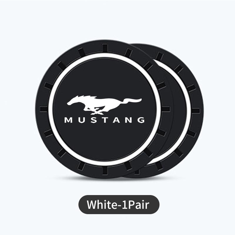 For Ford 2Pcs Car Logo Silicone Coaster Anti-Slip Water Cup Drink Mats Auto Accessories Escort KA Flex Everest KA Expedition