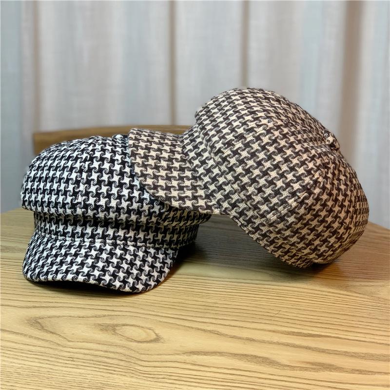 Восьмиугольная шляпа Женская Модная и Универсальная Осенне-зимняя Ретро Британская Шляпа Художника Корейский Стиль Модный и Универсальный Берет