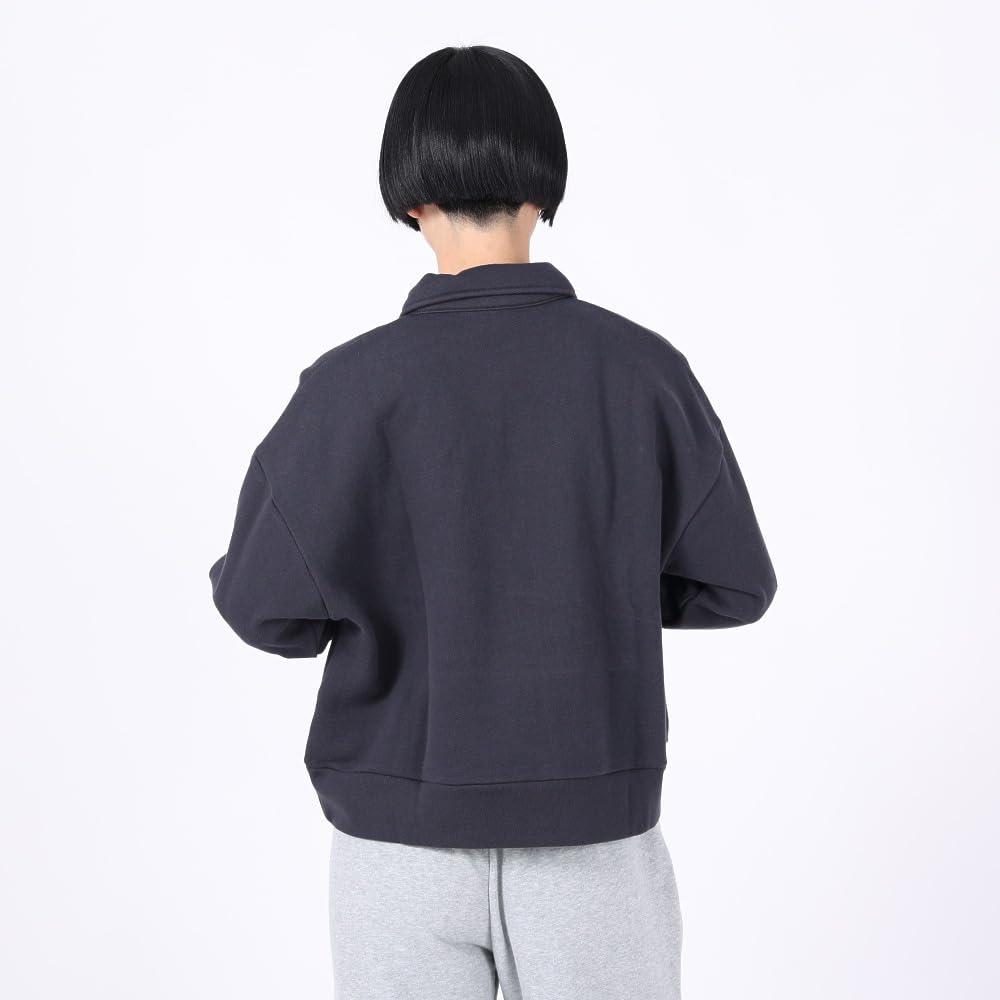 Champion Casual Long Sleeve Cotton USA Graphic Off Size L Women's Sweatshirt, 100% Print, Half-Zip, Black, (CW-Y012)