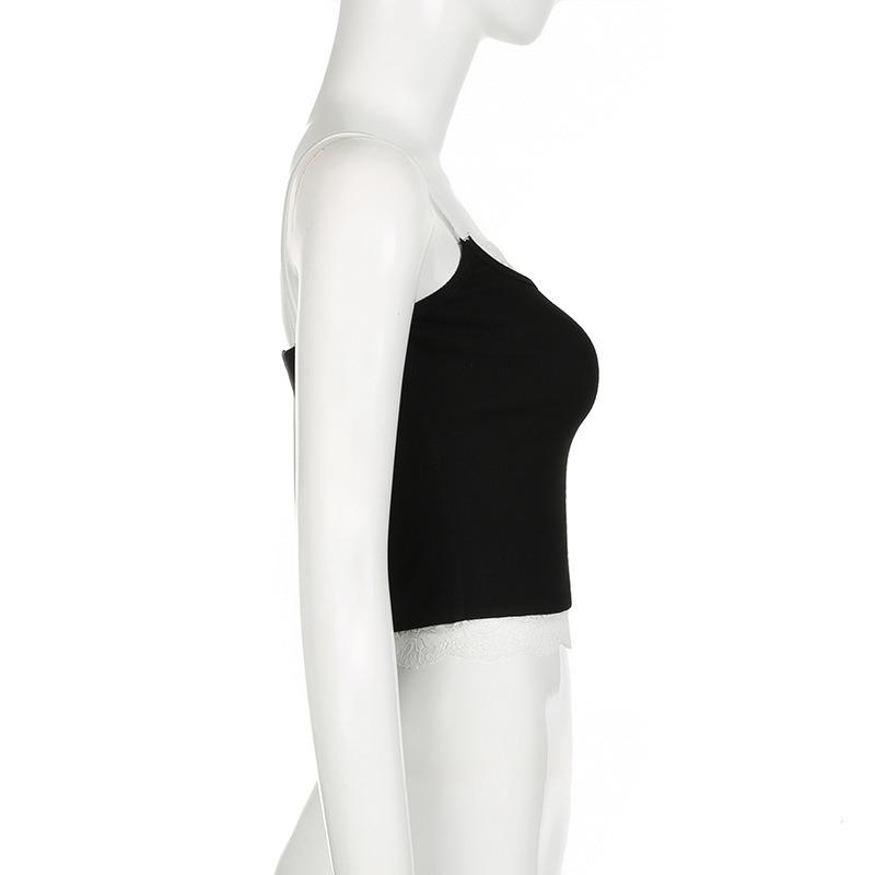 Женская кружевная модная майка с эффектом броскости, маленькая майка Spice Girl, сексуальная трикотажная майка