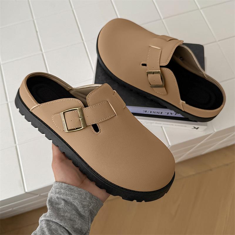 Новые мужские тапочки ниша манго голова низкий верх полу-шлепанцы ленивый человек одна педаль сумка голова шлепанцы мужские