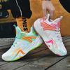 Spring 2025 New Mandarin Duck Basketball Shoes Couple Mesh Breathable High-top Casual Sports Shoes Non-slip Sneakers