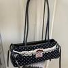 Летняя новая портативная наплечная сумка, высокая ценность, маленькая сумка в черно-белый горошек, модная сумка для通勤 для женщин