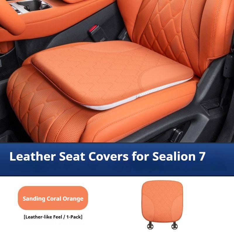 For 24 BYD Sealion 7 Sea Lion 07 EV Car Specific Headrest Lumbar Cushion PU Leather Original Car Color Car Interior Accessories