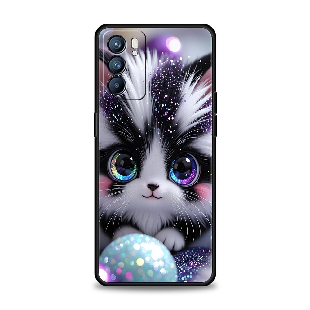 Чехол для телефона с ярким дизайном кошки для Oppo A17 A31 A54 A57 A78 A79 A98 Find X5 X6 Reno 6 7 8 10 11 12 13 F Pro 5G Мягкий ТПУ Чехол