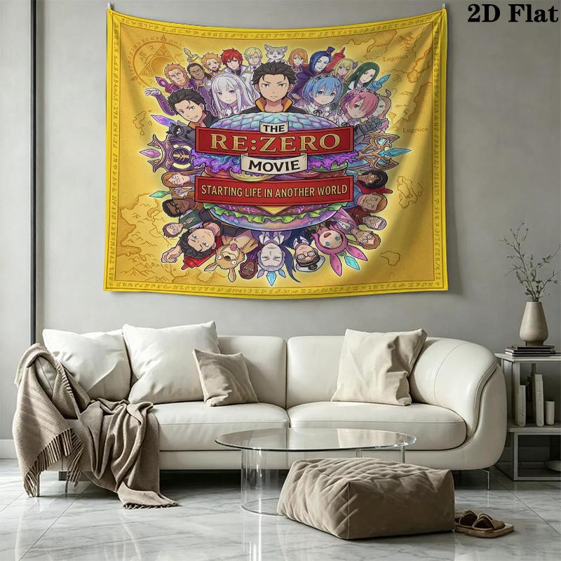 Re Zero Wall Tapestry Aesthetic Wall Hanging Printed Fabric Blanket Decorative Tapestries For Bedroom Living Room Home Decor