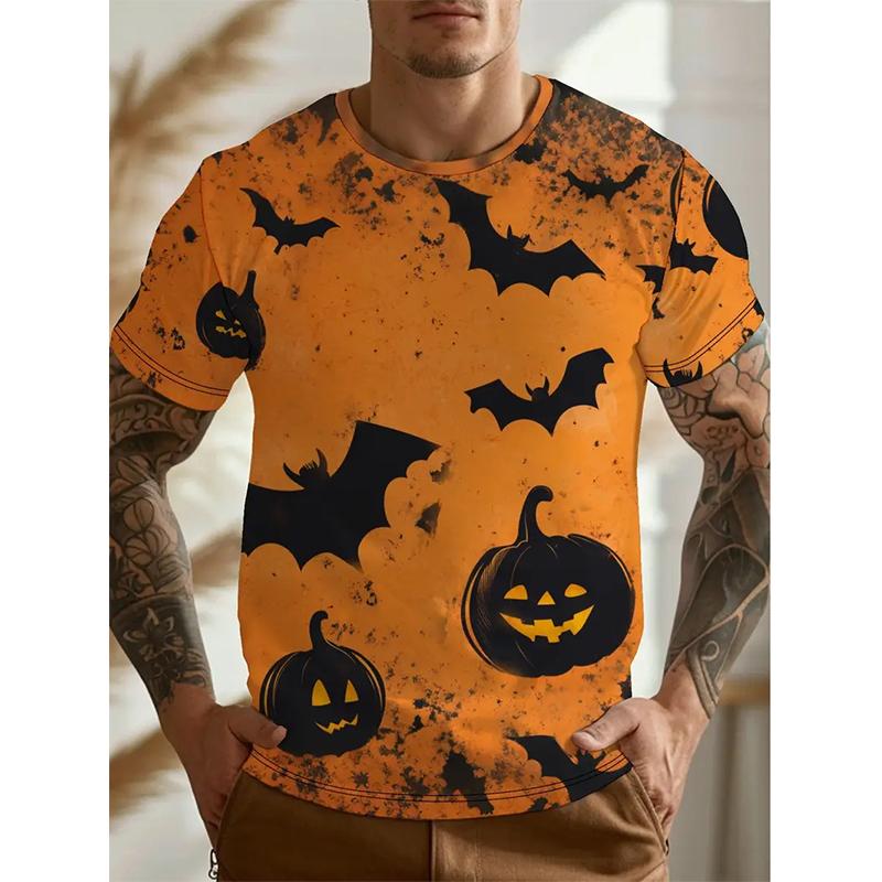New Halloween Pumpkin Graphic T-shirts For Men Women 3D Printed Casual Round Neck Short Sleeve Tees Funny Festival Gifts Tops