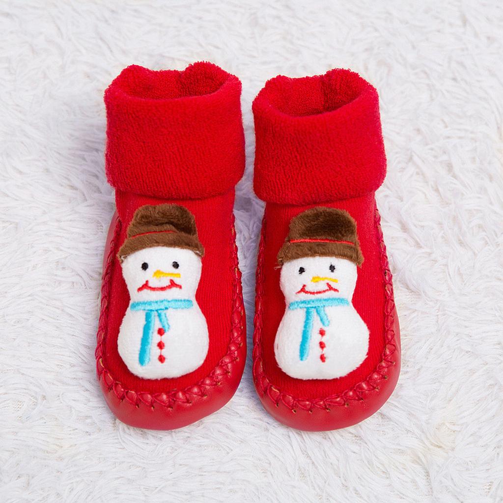 Newborn Baby Boys Girls Christmas Floor Socks Anti-Slip Baby Step Socks