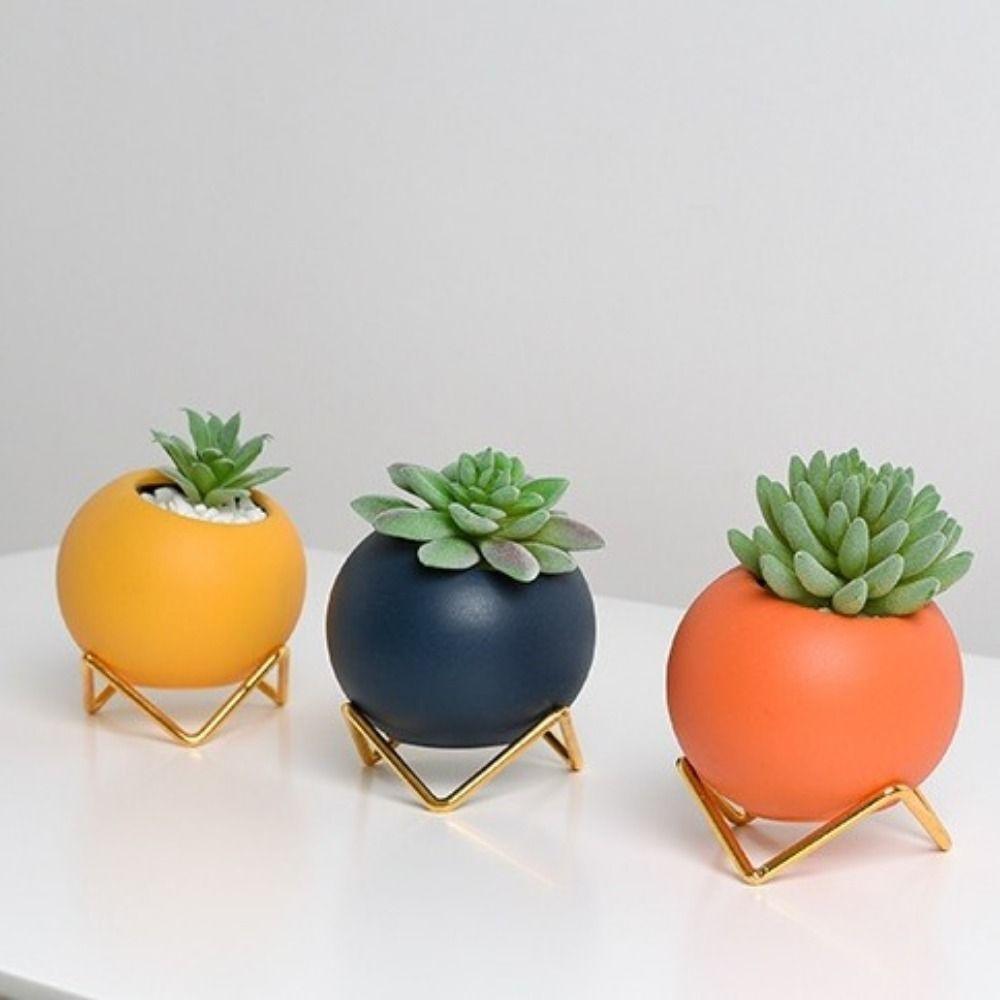 Nordic Style Round Ball Ceramic Vase Decorative Flowerpot Creative Small Flower Vase Living Room