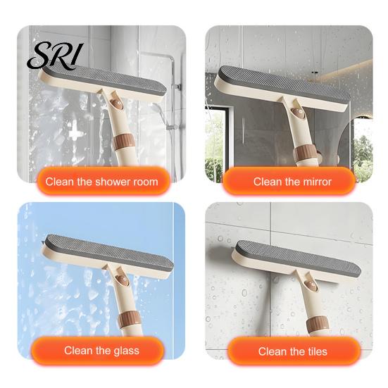 Multifunctional Window Brush Screen Cleaning 3 in 1 Glass Wiper with Dust Remover Retractable Wand Built-in Crevice Swiveling Head Multi-Surface
