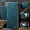 CaseMe Ретро Магнитный Флип Чехол из ПУ Кожи для iPhone 17 Air 17 Pro 16 15 14 13 12 11 XS XR 8 7 6S 5 SE Кошелек Чехол для Телефона Coque
