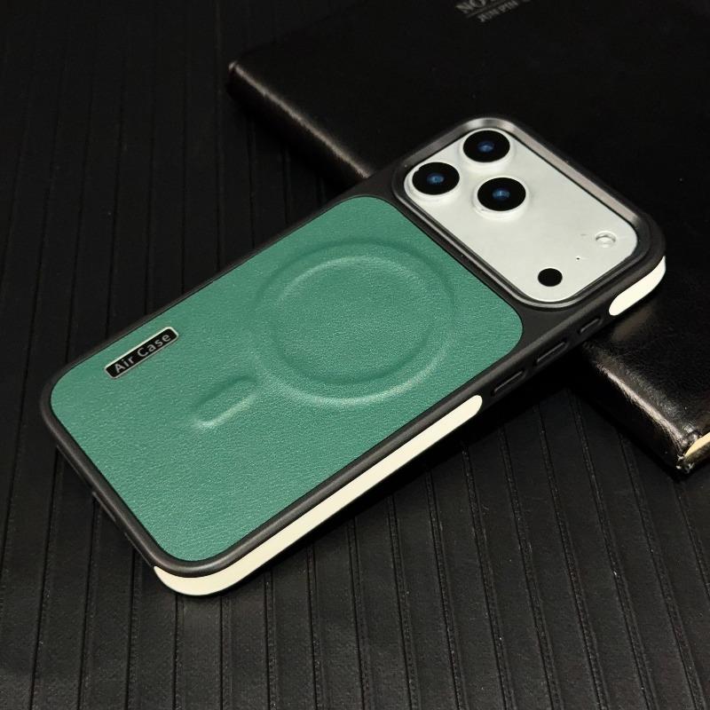 Деловой кожаный магнитный чехол для телефона For For Iphone 16 1 17Pro Max 14 13 For Беспроводная зарядка Ударопрочный Матовый задний чехол