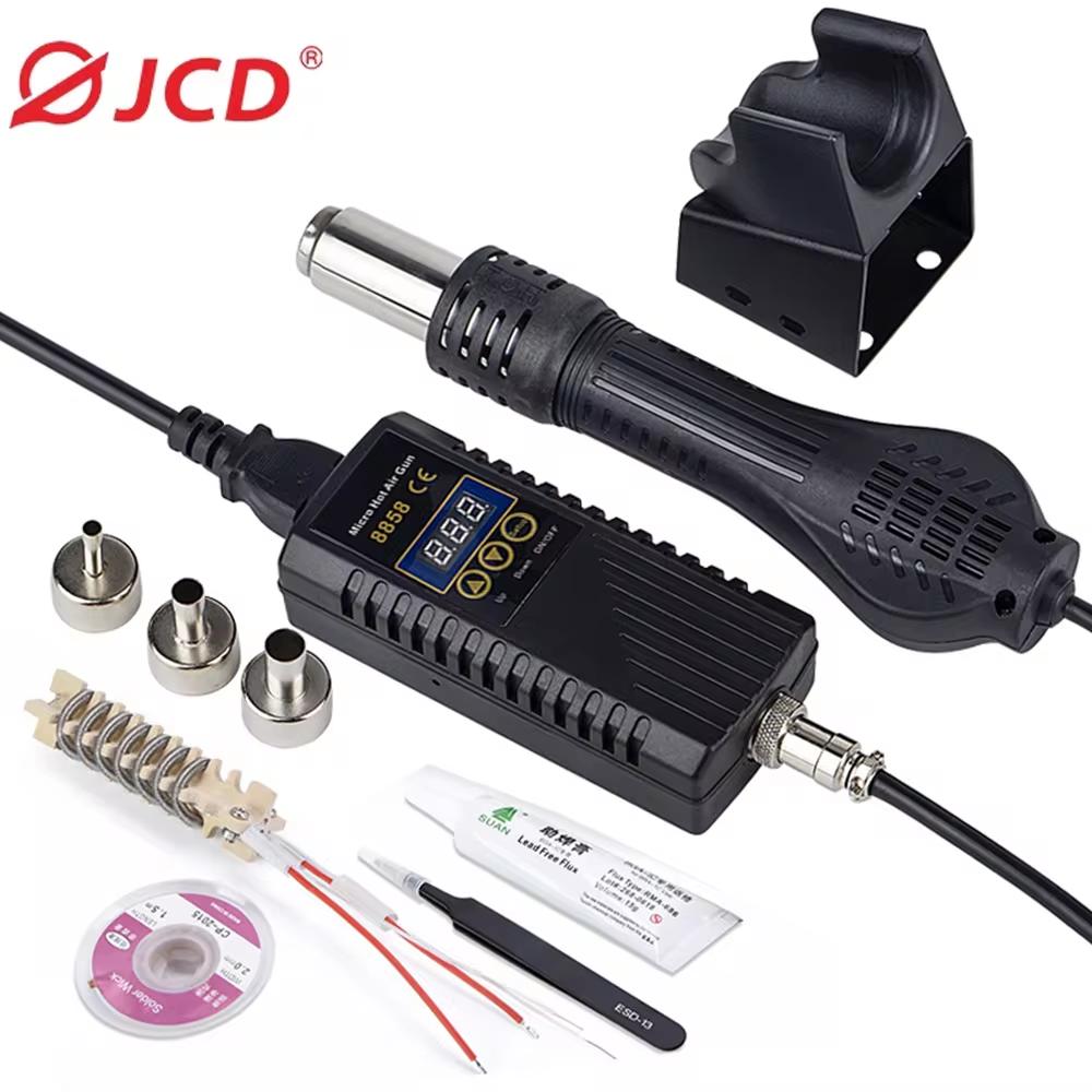 JCD 8858 Micro Hot Air Gun 750W Rework Soldering Station LCD Digital Hair Dryer For Soldering 110V Heat Gun Welding Repair Tools