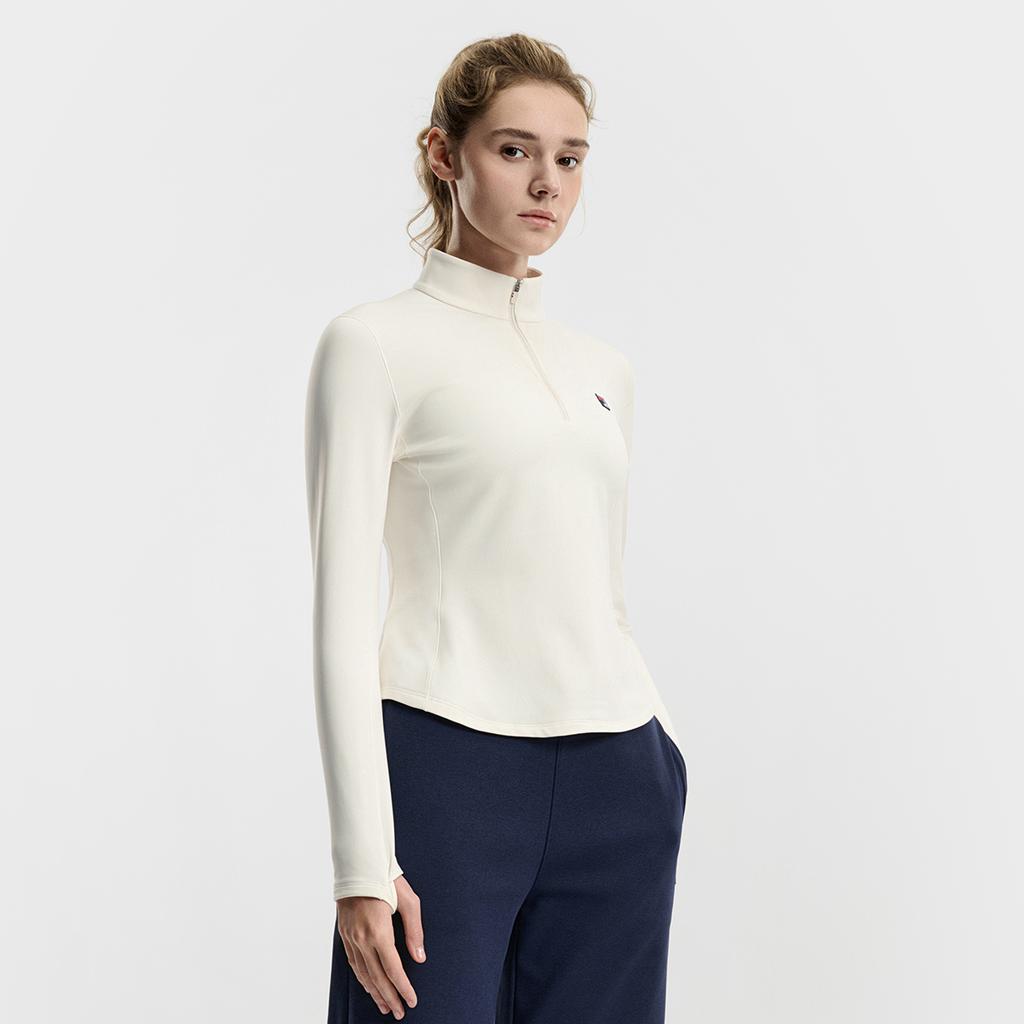 Fila Теннисный флис Теплый Модный Классический Простой Повседневный Спортивный Тренировочный Теннисный Универсальный Слим Вязаный С Длинным Рукавом Футболка Женские топы A11W613201FWT