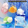 Kawaii Ocean Animal Plush Keychain Seahorse Dolphin Plush Doll Home Decor