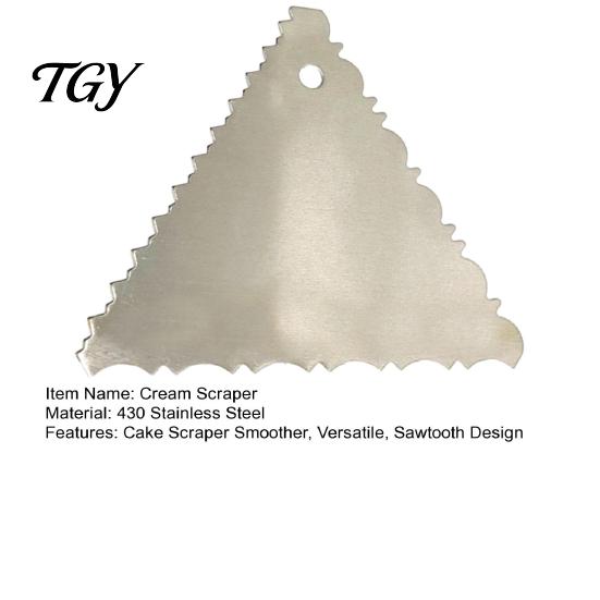Cake Decorating Texture Tool Stainless Steel Scraper with Multi-faceted Sawtooth, Rectangle/Pentagon/Triangle/Semi-circle Shape Cream Multipurpose