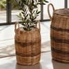 Japanese Pastoral Willow Woven Flower Basket for Living Room, Balcony, or Clothing Store - Rattan Decorative Handheld Flower Pot