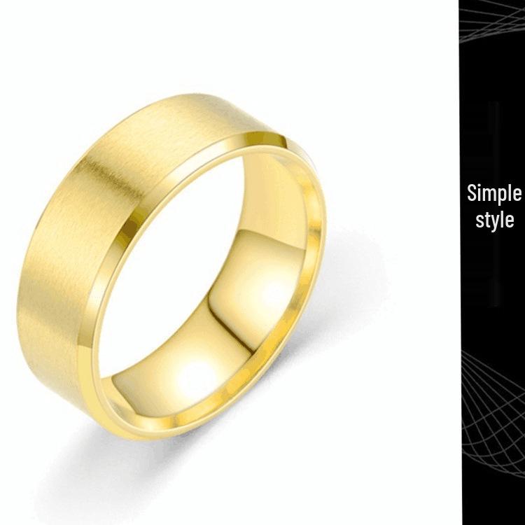 Европейское и американское матовое мужское кольцо из титановой стали - Ювелирные изделия из нержавеющей стали