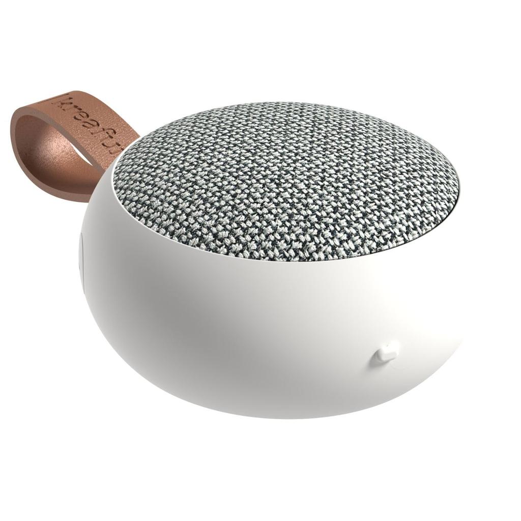 KREAFUNK aGO II FABRIC Wireless Speaker Bluetooth IPX5 Waterproof for Bathroom Compact Lightweight USB (White) 5.1 (Suitable Use)