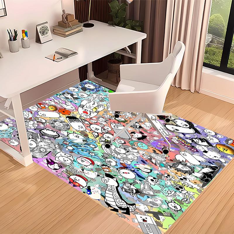 The Battle Cats Printed Absorbent Washable Carpet, Non-Slip Bathroom Mats, Kitchen Rugs, Yoga Mat,Living Room Entrance, Camping Picnic Rugs