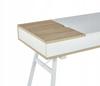 Scandinavian desk, Sonoma oak, white, 120x48 cm, with 3 storage compartments for the office